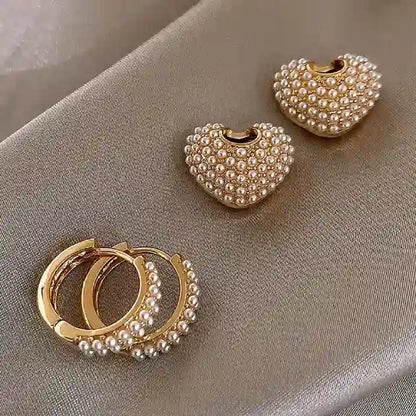 Versatile Pearl Hoops and drops ( Dual Use) - 18k Gold Plated