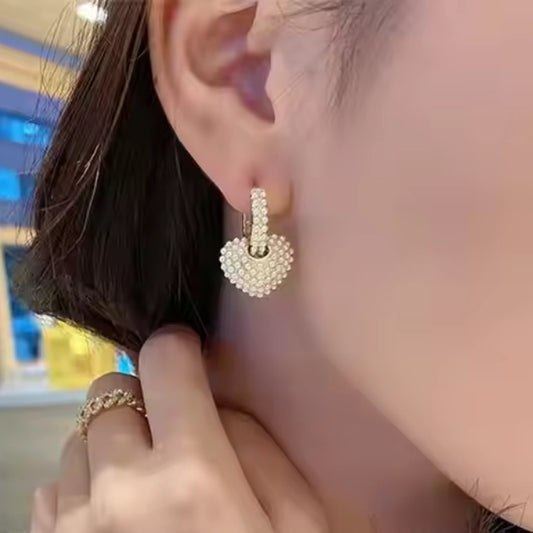 Versatile Pearl Hoops and drops ( Dual Use) - 18k Gold Plated