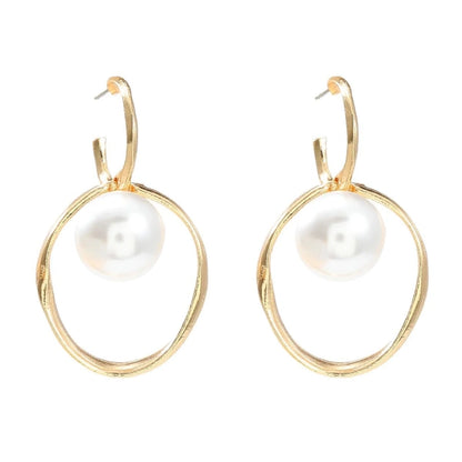 18k Gold Plated Pearl Hoop and Drops