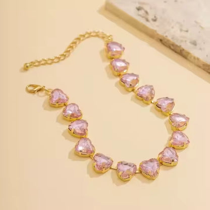 Pink Crystal Love Necklace