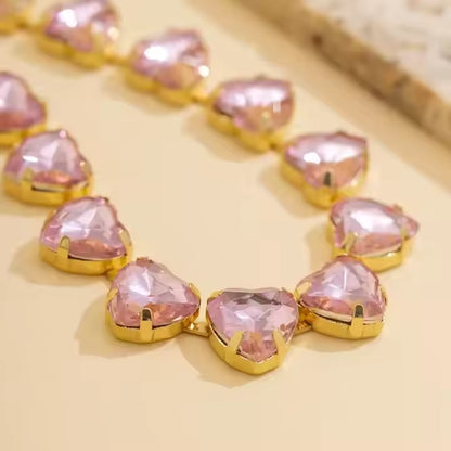 Pink Crystal Love Necklace