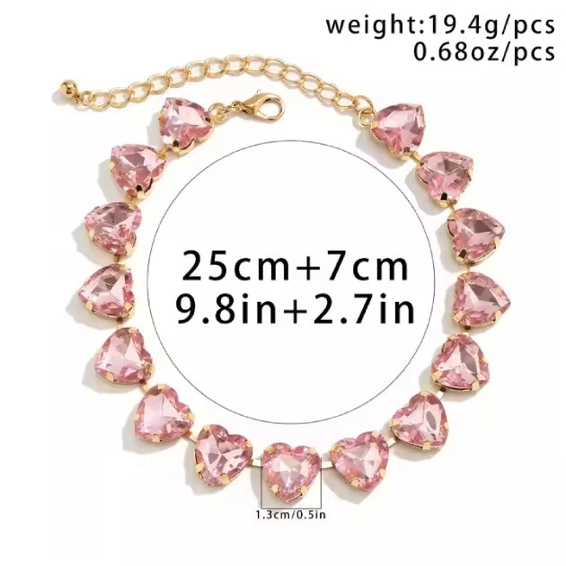 Pink Crystal Love Necklace