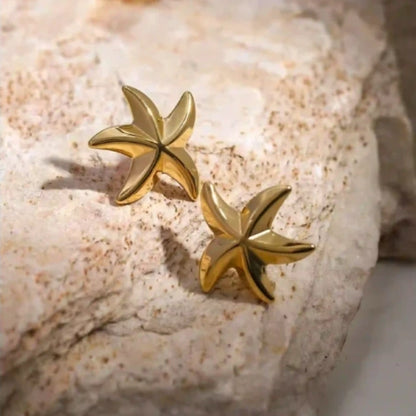 Plain Gold Star Fish Studs