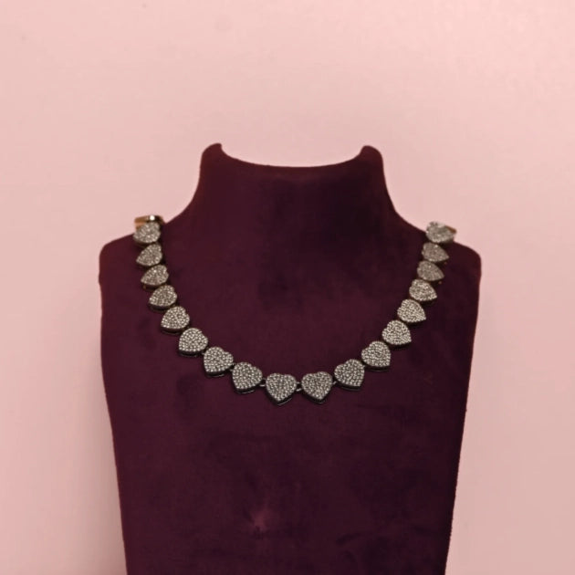 Rhinestone Silver Plated Zircon Love Necklace