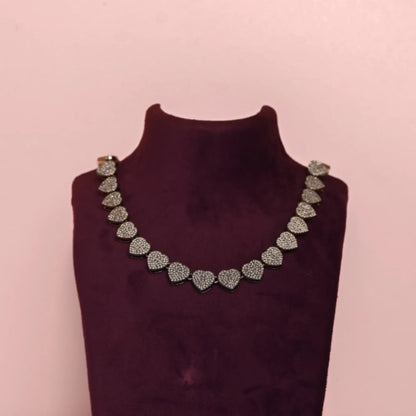 Rhinestone Silver Plated Zircon Love Necklace