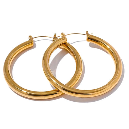 Stainless Steel Gold Large Hoops