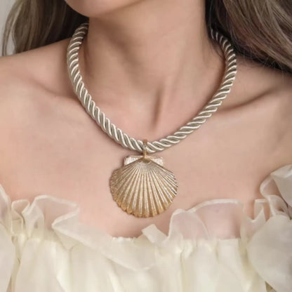 Shell Holiday Chord Necklace