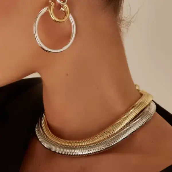 Single Layer Thick Snake Bone Chain Necklace