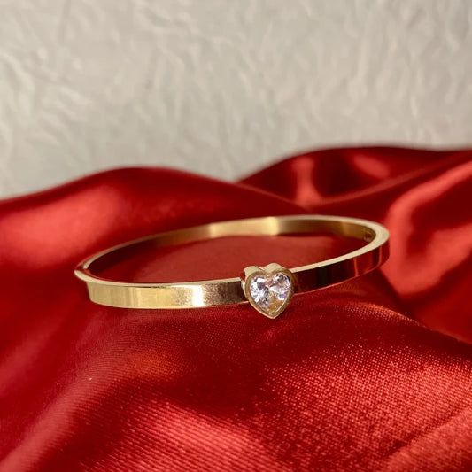 Luxe Love Bangle Bracelet - 18k Gold Plated