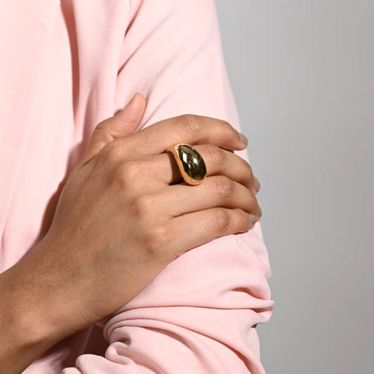Elara Orb Statement Ring - 18k Gold Plated