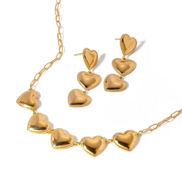 Smooth Little Hearts Jewellery Set