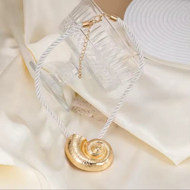 Snail Holiday Chord Necklace