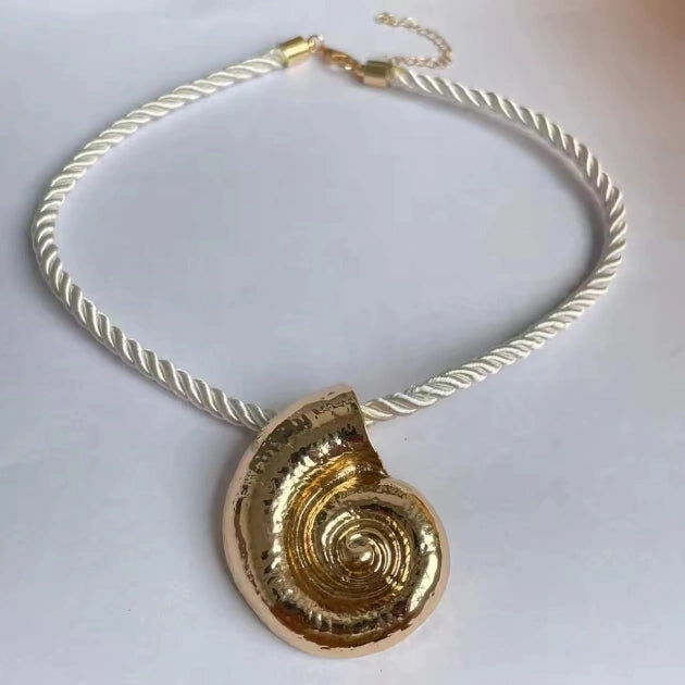 Snail Holiday Chord Necklace