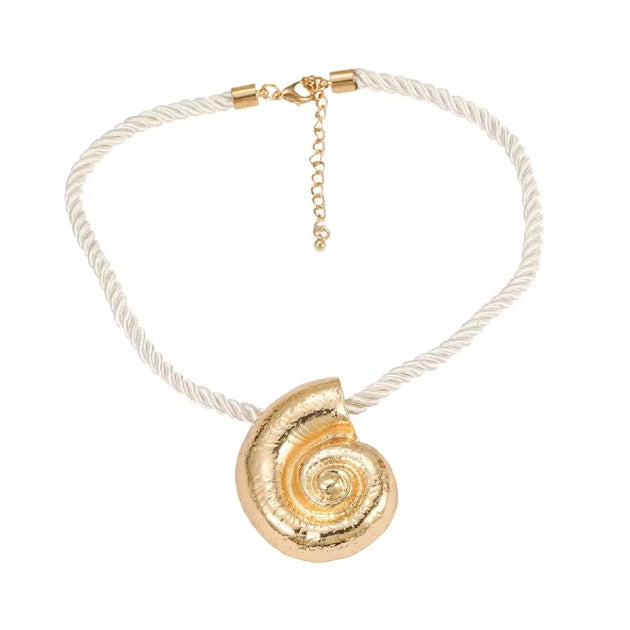 Snail Holiday Chord Necklace