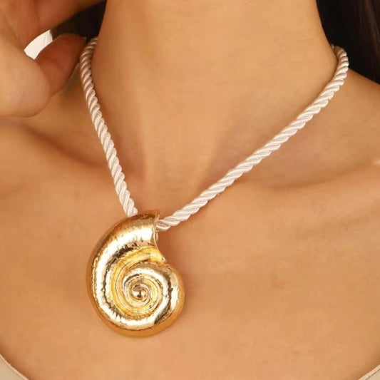 Snail Holiday Chord Necklace