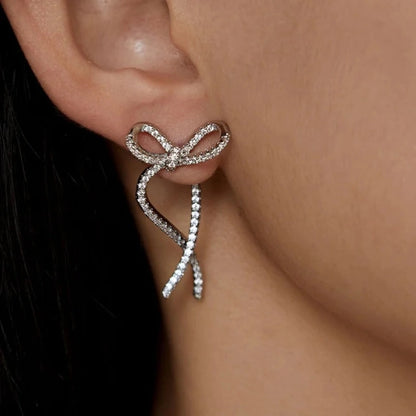 Sparkling Bow Knot Studs