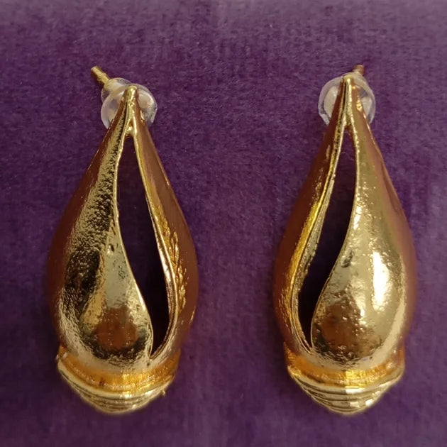 Sacred Shankh Studs - The Echo of Strength