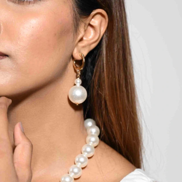 Statement Pearl Hoop and Drops