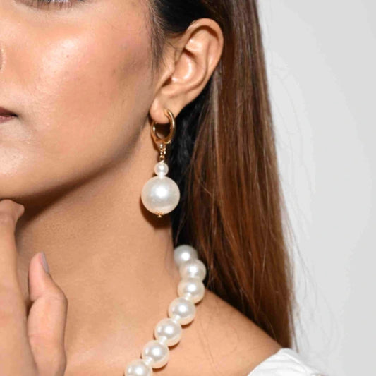 Statement Pearl Hoop and Drops