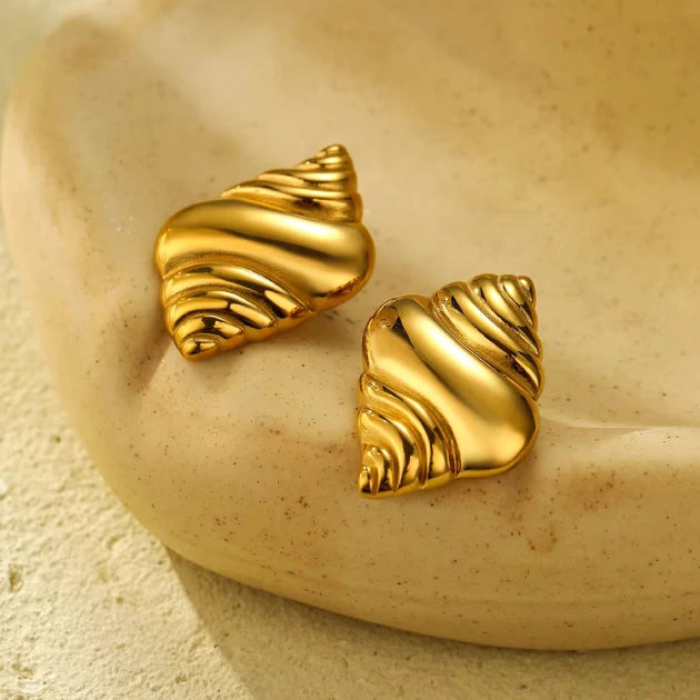 Golden Croissant Studs