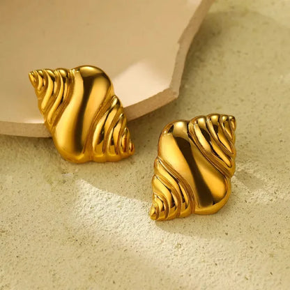 Golden Croissant Studs