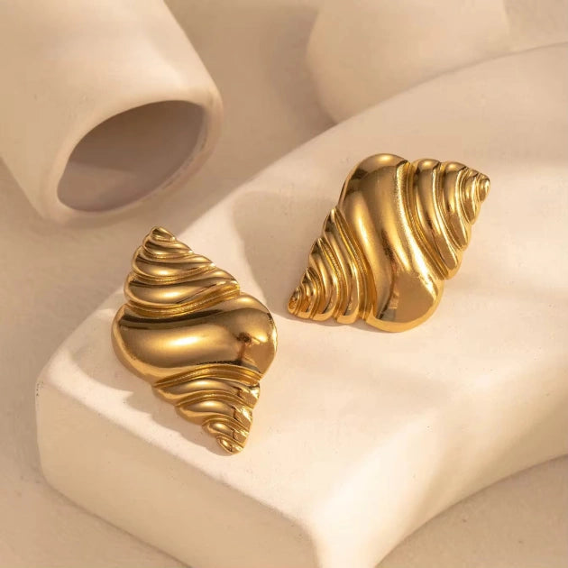 Golden Croissant Studs