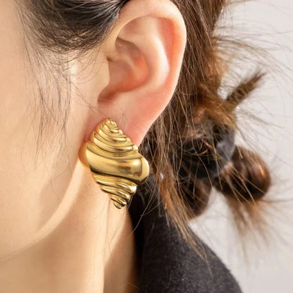 Golden Croissant Studs