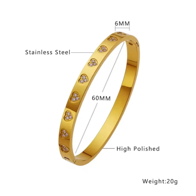 Love  Bangle Bracelet - 18k Gold Plated