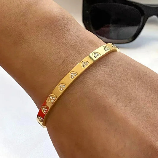 Love  Bangle Bracelet - 18k Gold Plated