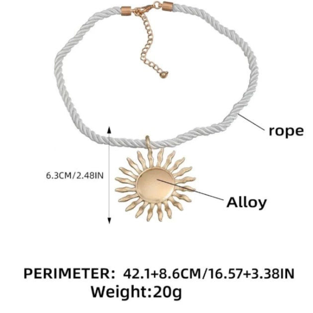 Sun Holiday Chord Necklace