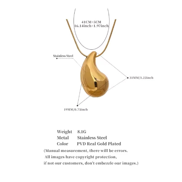 Tear Drop Pendant with Chain