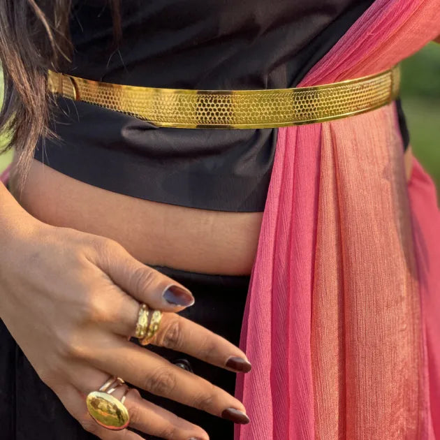Textured Brass Waist Belt