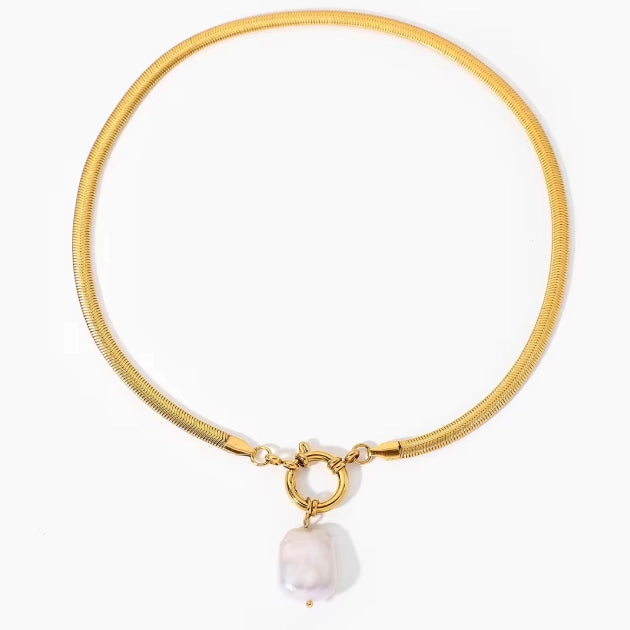 Luxe Gold Pearl Drop Necklace