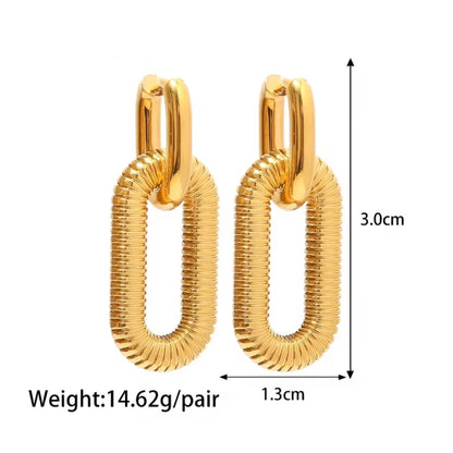 Thick Paperclip Textured Hoops