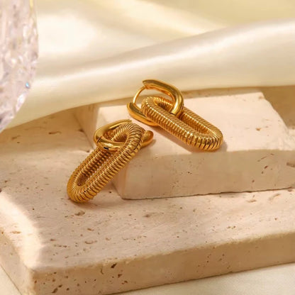 Thick Paperclip Textured Hoops