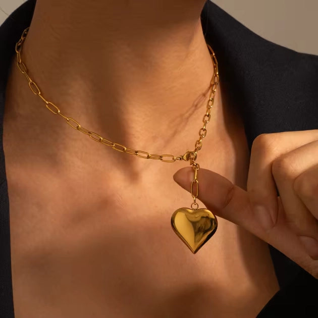 Sweetheart Neck Charm - 18k Gold Plated
