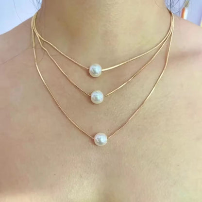 Three Layer Pearl Ball Necklace