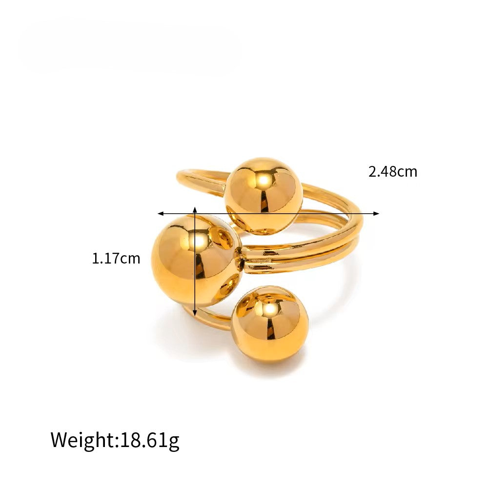 Triple Ball Statement Ring