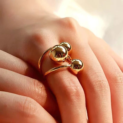 Triple Ball Statement Ring