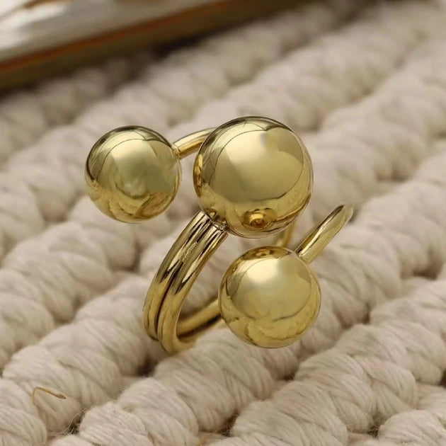Triple Ball Statement Ring