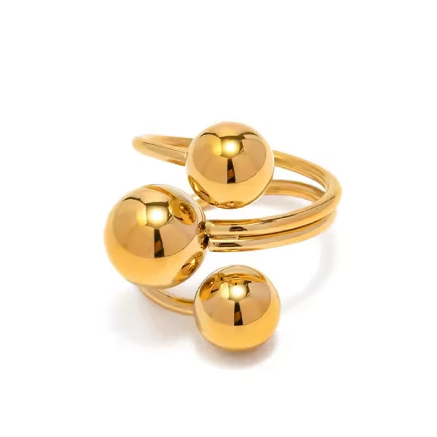 Triple Ball Statement Ring