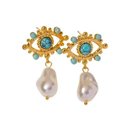 Turquoise Nazar Pearl Drops