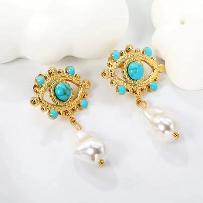 Turquoise Nazar Pearl Drops