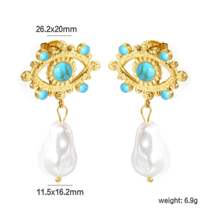 Turquoise Nazar Pearl Drops