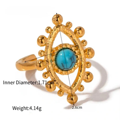 Turquoise Nazar Ring