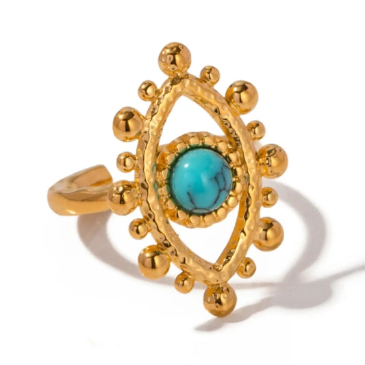 Turquoise Nazar Ring