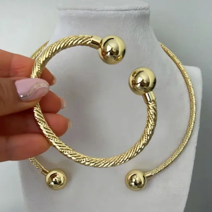 Gold Plated Luxe Beaded Bracelet - 18k Gold Plated