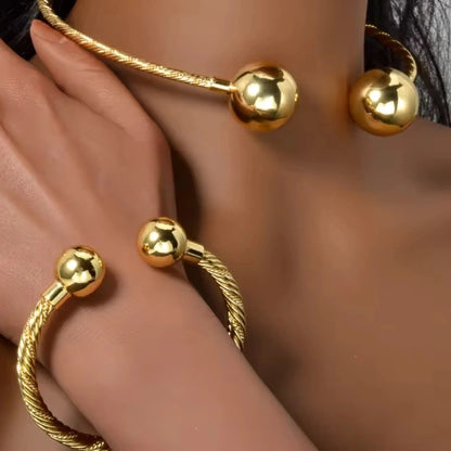 Gold Plated Luxe Beaded Bracelet - 18k Gold Plated