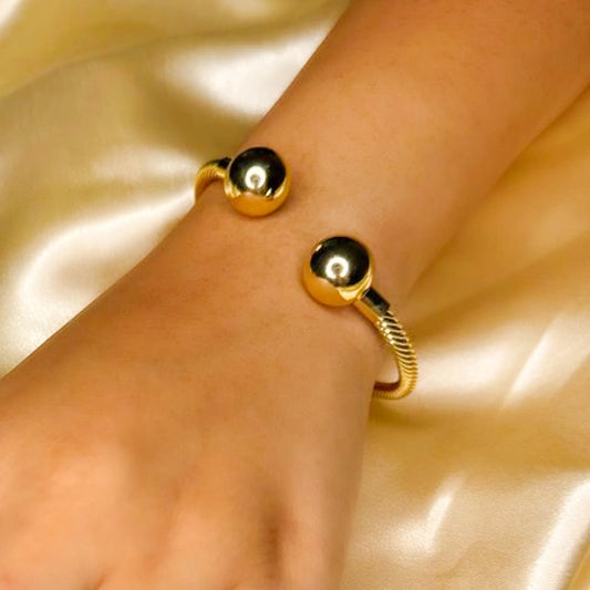 Gold Plated Luxe Beaded Bracelet - 18k Gold Plated