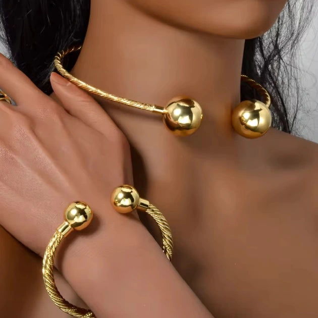 Gold Plated Luxe Beaded Necklet